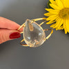 Clear crystal pear shaped cuff bracelet
