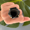Black onyx hexagon ring