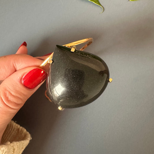Black onyx chubby teardrop cuff bracelet