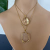 Oversized freeform faceted crystal pendant
