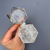 Large crystal hexagon cuff bracelet