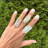 Large raw aquamarine gem ring
