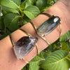 Quartz with inclusions cuff bracelet