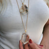 Oversized freeform faceted crystal pendant