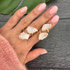 Duo milky quartz ring