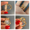 Lozenge crystal quartz ring