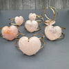 Rose quartz heart cuff bracelet