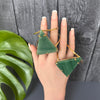 Green quartz triangle cuff bracelet