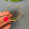 Black onyx crescent moon cuff bracelet