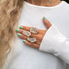 Large raw green amethyst gem ring