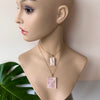 Rose quartz rectangle pendant