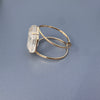 Medium crystal hexagon cuff bracelet