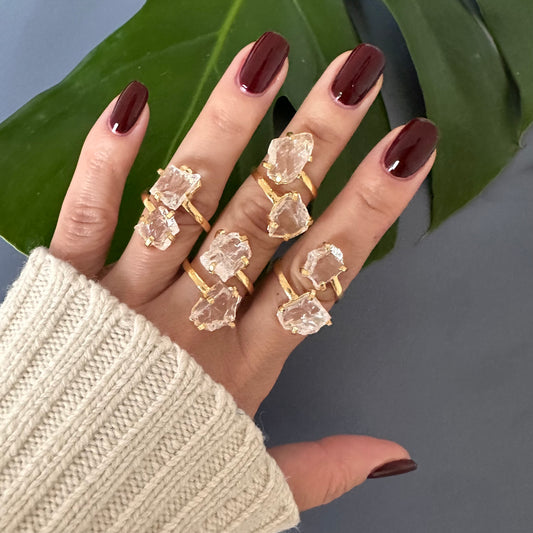 Duo crystal ring