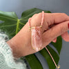 Rhodochrosite necklace with pink amethyst point connector