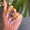 Duo rough amethyst ring