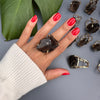 Large raw smoky quartz gem ring