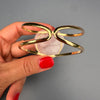 Rose quartz heart cuff bracelet