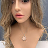 Small crystal hexagon pendant