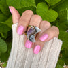 Amethyst crystals slice small crescent moon ring
