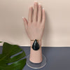 Black onyx pear shaped cuff bracelet