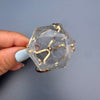 Medium crystal hexagon cuff bracelet
