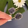Duo druzy amethyst bangle bracelet
