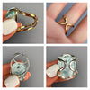 Larimar oval cabochon ring