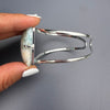 Larimar rectangle cabochon cuff bracelet