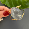 Clear crystal marquise gold cuff bracelet