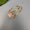 Rose quartz hexagon cuff bracelet