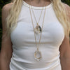 Oversized freeform faceted crystal pendant