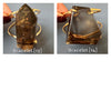 Freeform faceted bulky smoky quartz cuff bracelet