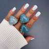 Paraiba blue quartz heart ring