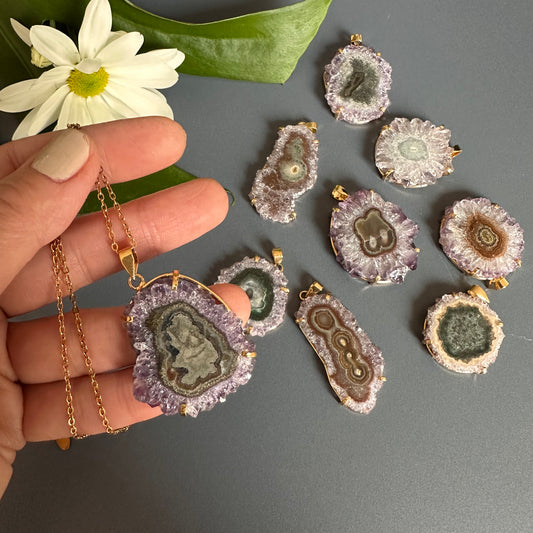 Medium amethyst stalactite pendant