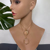 Oversized freeform faceted crystal pendant