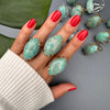 Amazonite marquise cabochon ring