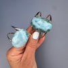 Larimar oval cabochon cuff bracelet