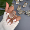 Medium raw crystal gem ring