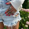 Smoky quartz cluster ring