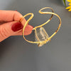 Freeform faceted crystal cuff bracelet