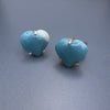 Paraiba blue quartz heart ring
