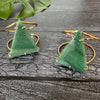 Green quartz triangle cuff bracelet