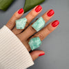 Freeform faceted amazonite ring