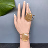 Freeform faceted citrine cuff bracelet