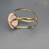 Rose quartz heart cuff bracelet