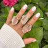 Medium raw crystal gem ring