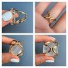 Rose quartz large hexagon ring