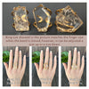 Freeform faceted clear quartz crystal ring