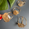 Freeform faceted citrine cuff bracelet