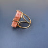 Druzy pink amethyst moon ring